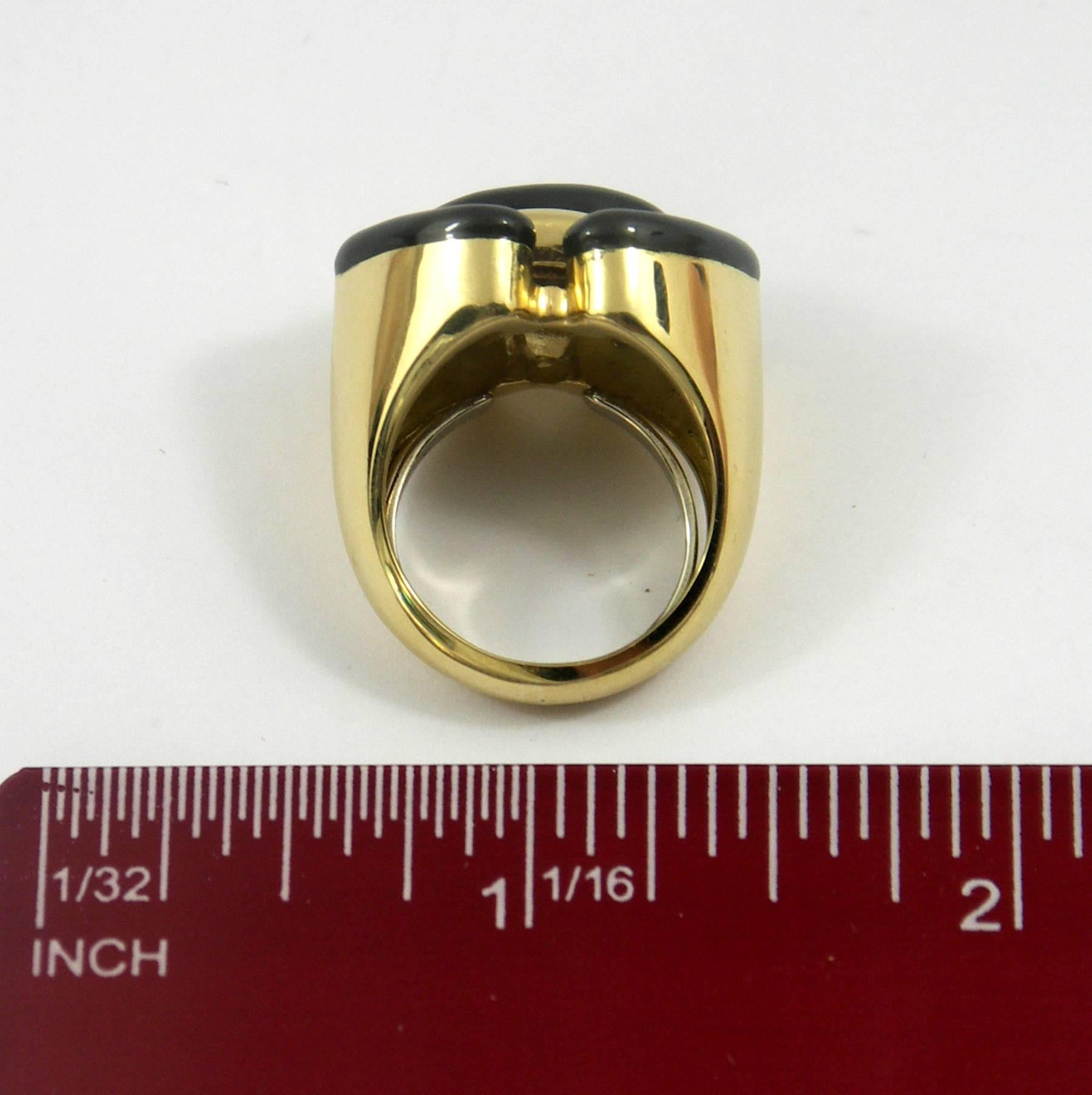 Andrew Clunn Black Enamel Gold Ring 2