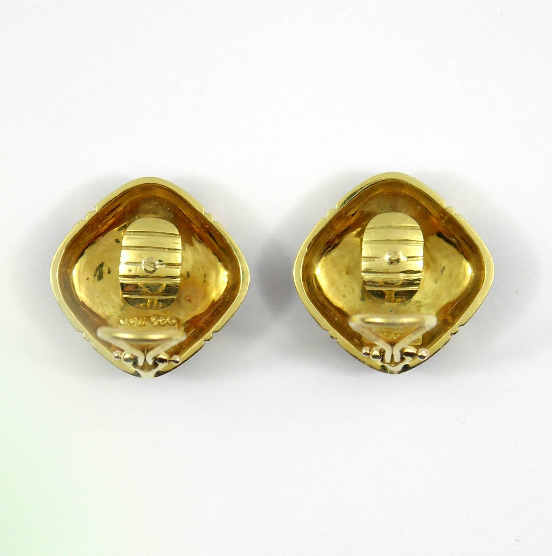 Women's Hidalgo Black Enamel Gold Earrings