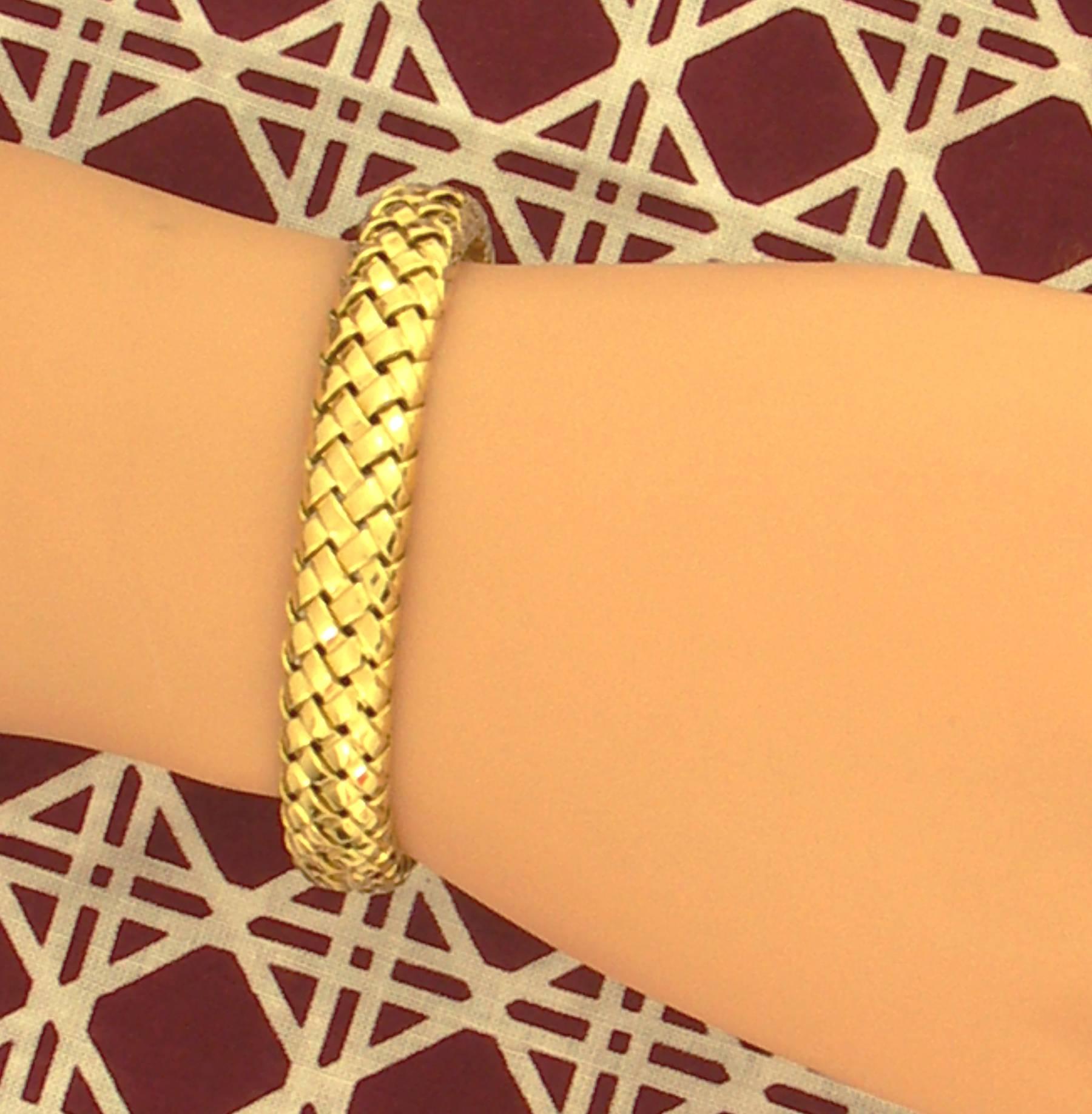 Women's or Men's Tiffany & Co. Woven Gold Cuff Bracelet