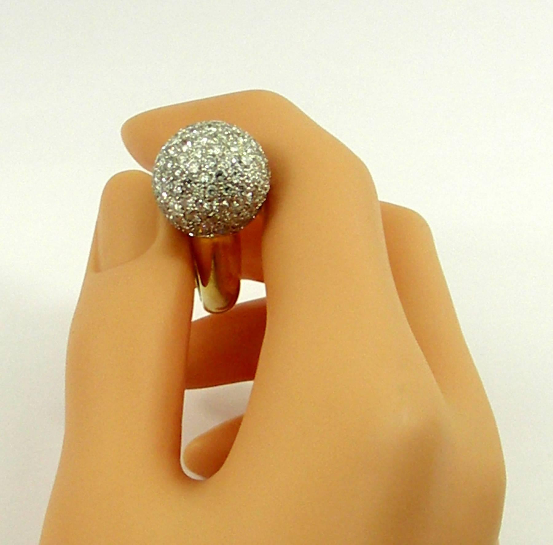 Women's or Men's Gold Diamond Pave' Ring