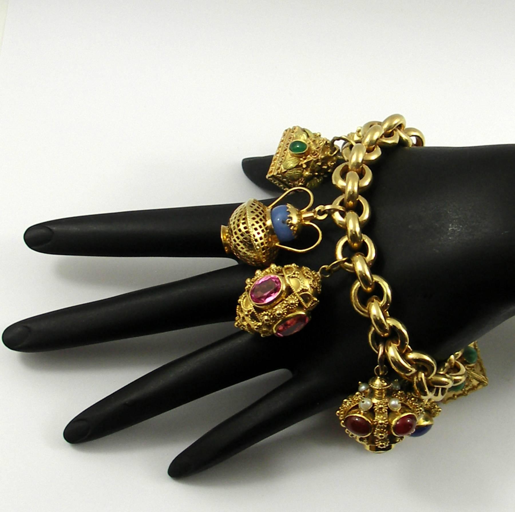 italian gold charm bracelet