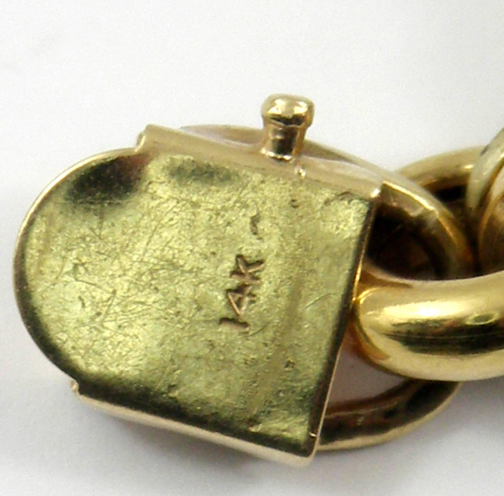 Gold Italian Etruscan Inspired Charm Bracelet 1