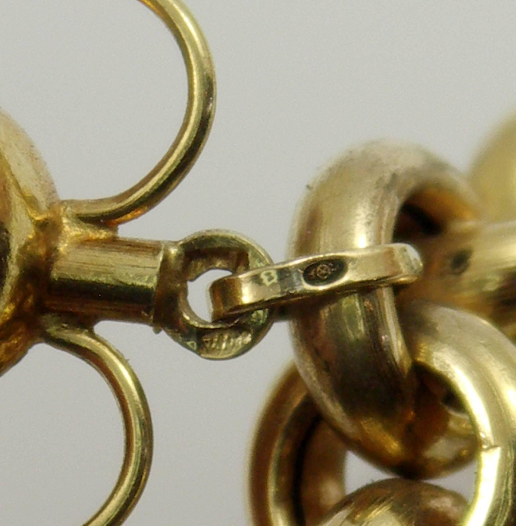 Women's or Men's Gold Italian Etruscan Inspired Charm Bracelet