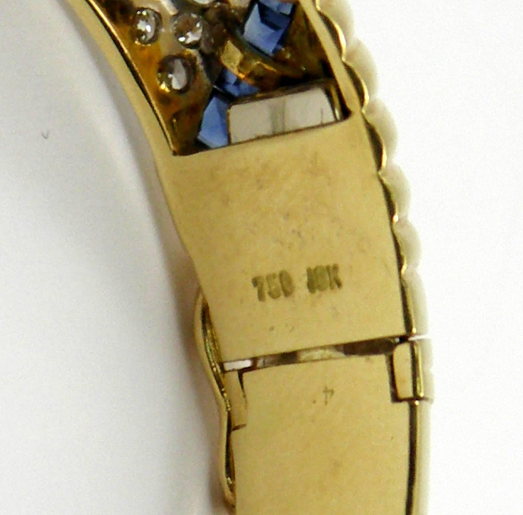 Chevron Design Diamond Sapphie Bracelet 4