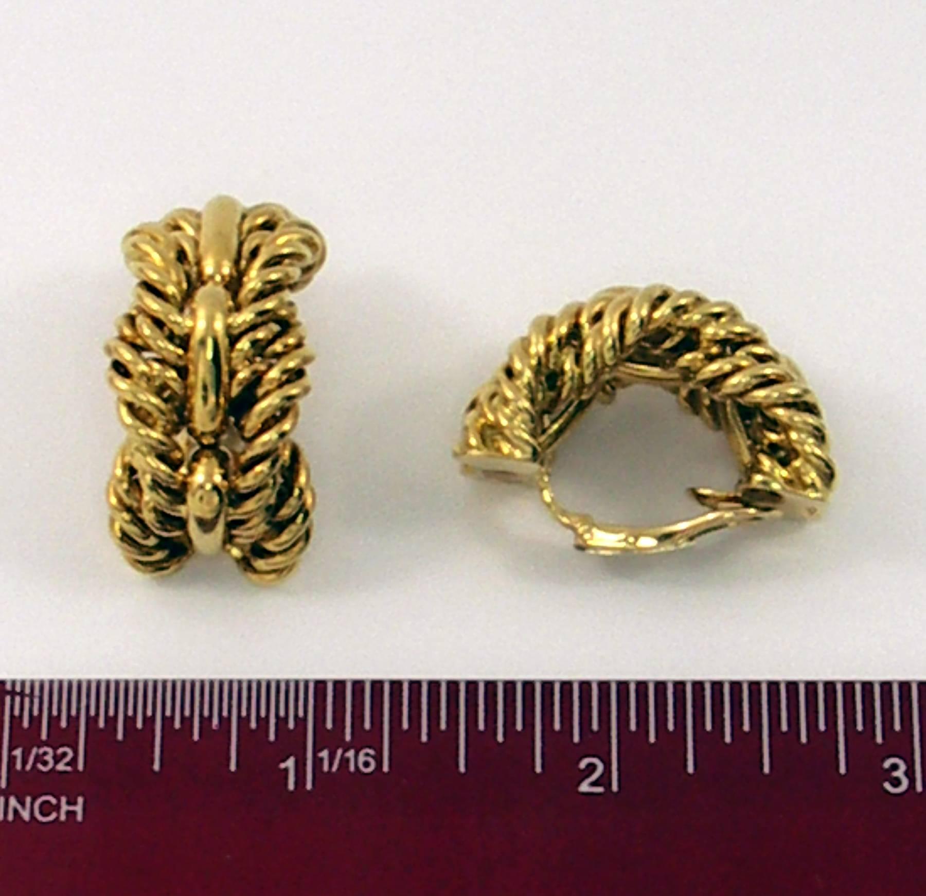 Tiffany & Co. Woven Gold Design Earrings 4