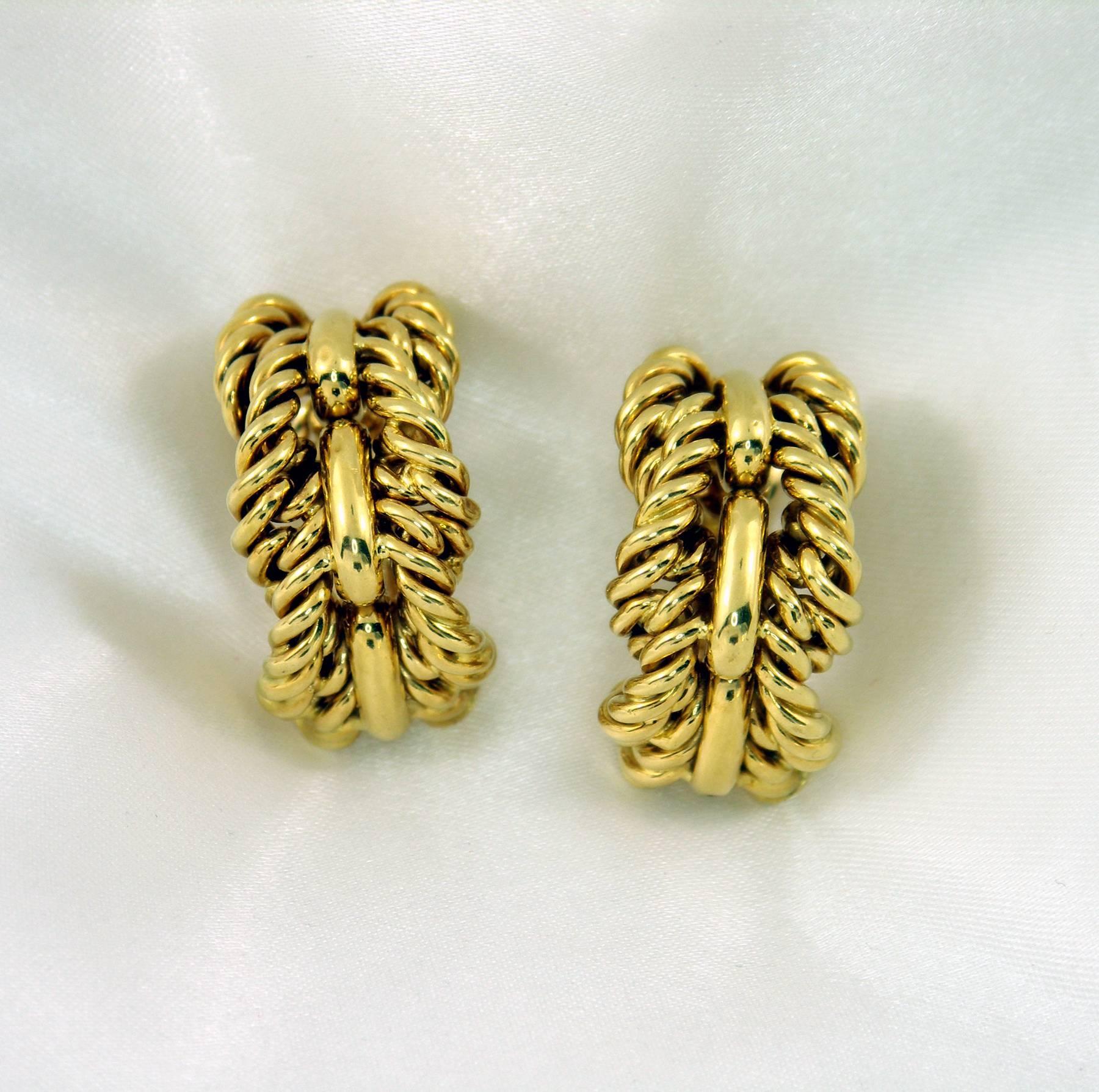 Women's Tiffany & Co. Woven Gold Design Earrings
