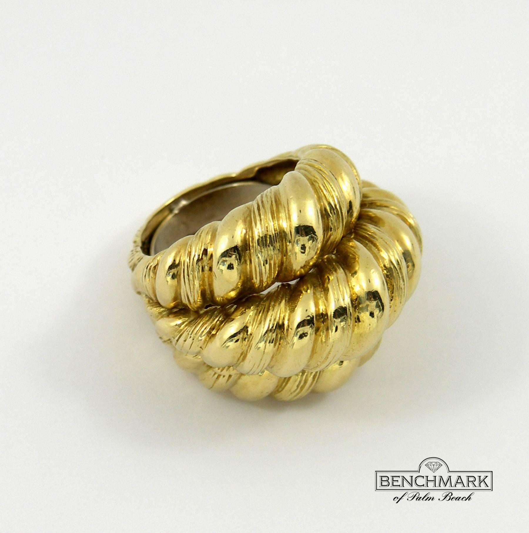 Hammerman Brothers Gold Rope Design Ring In Excellent Condition In Palm Beach, FL