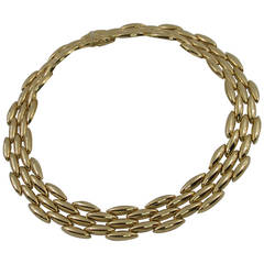 Cartier Gold Five Row Rice Link Necklace 6