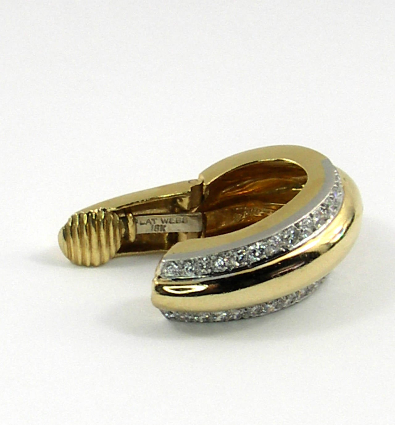 Women's David Webb Diamond Gold Hoop Earrings