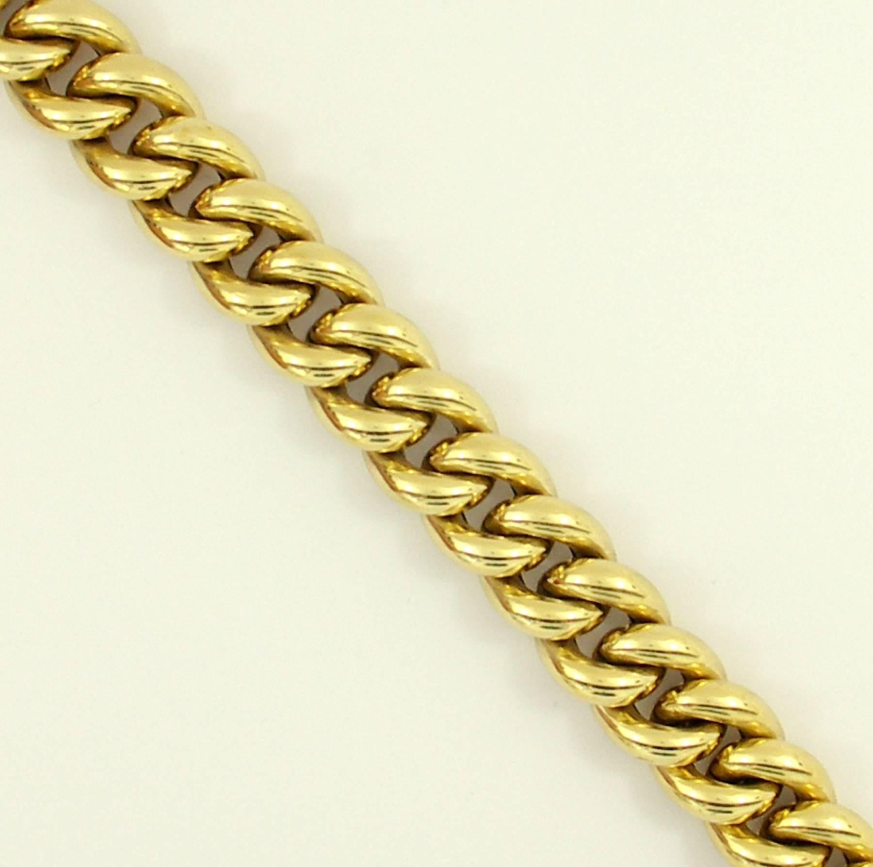 Puffed Gold Curb Link Bracelet 1