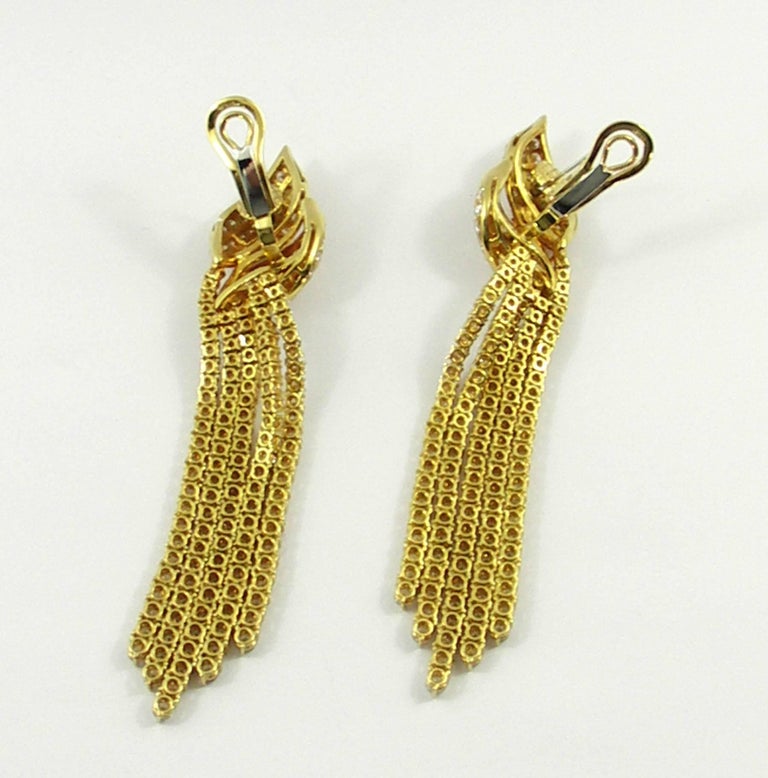 Long Hanging Gold and Diamond Earring at 1stDibs long hanging