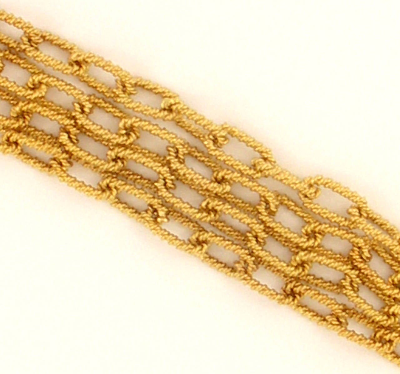Ladies Gold Twisted Rope Link Necklace In Excellent Condition In Palm Beach, FL