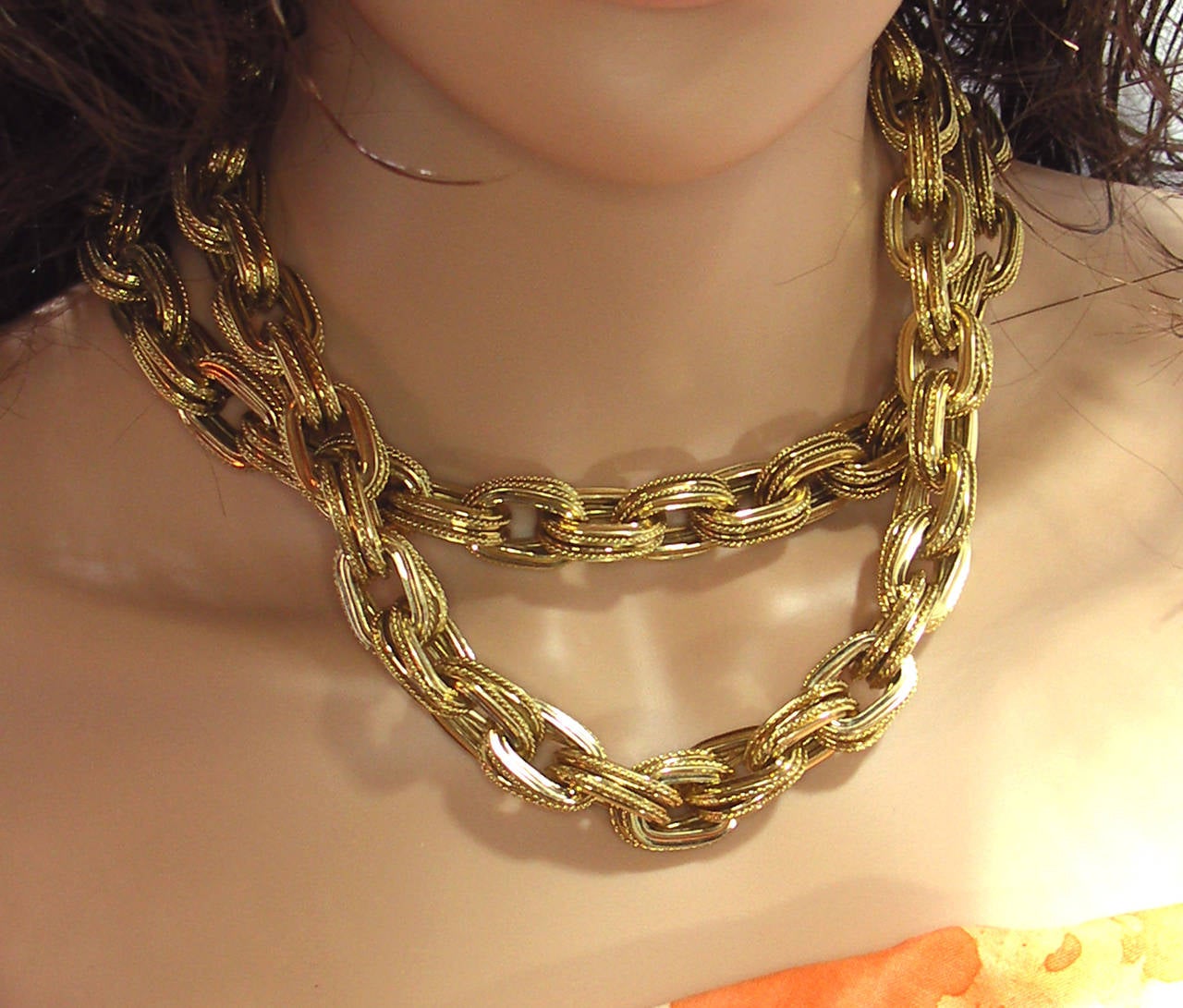Women's Large Gold Link Necklace