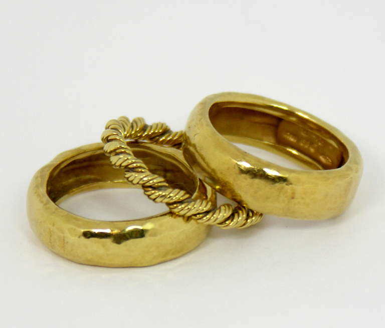 Set of Three Tiffany and Co. Gold Bands