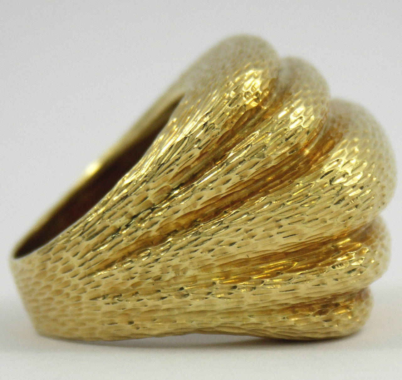 Women's David Webb Large Tiered Gold Ring