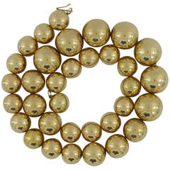 Graduated Gold Bead Necklace