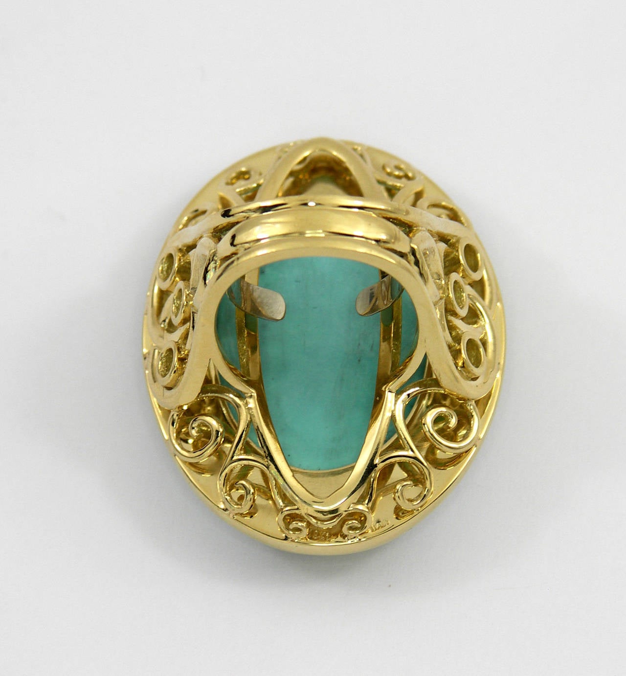 Mother of Pearl Turquoise Diamond Gold Ring 1