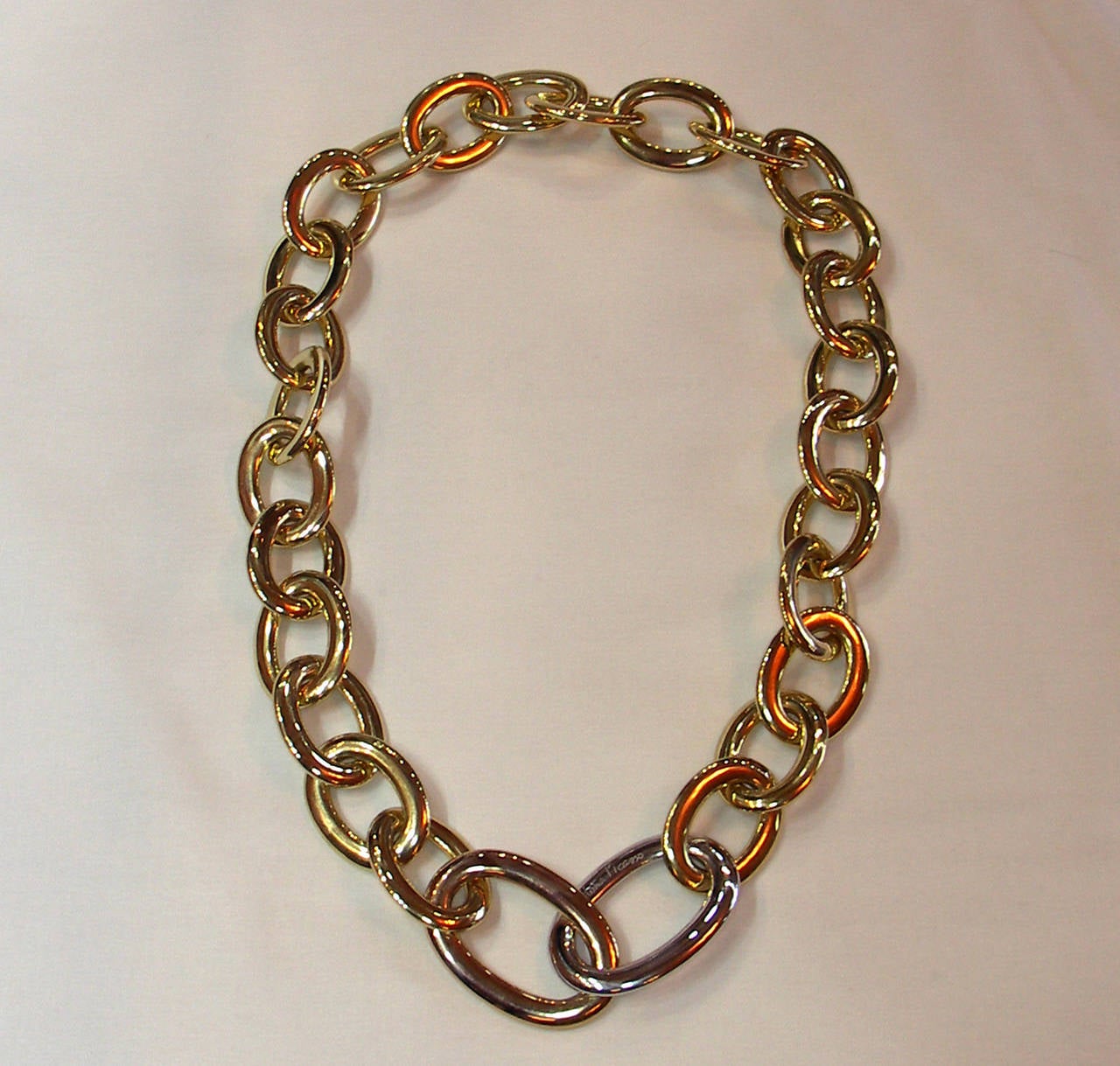 Tiffany & Co. Paloma Picasso Grand Scale Gold Link Necklace In Excellent Condition In Palm Beach, FL