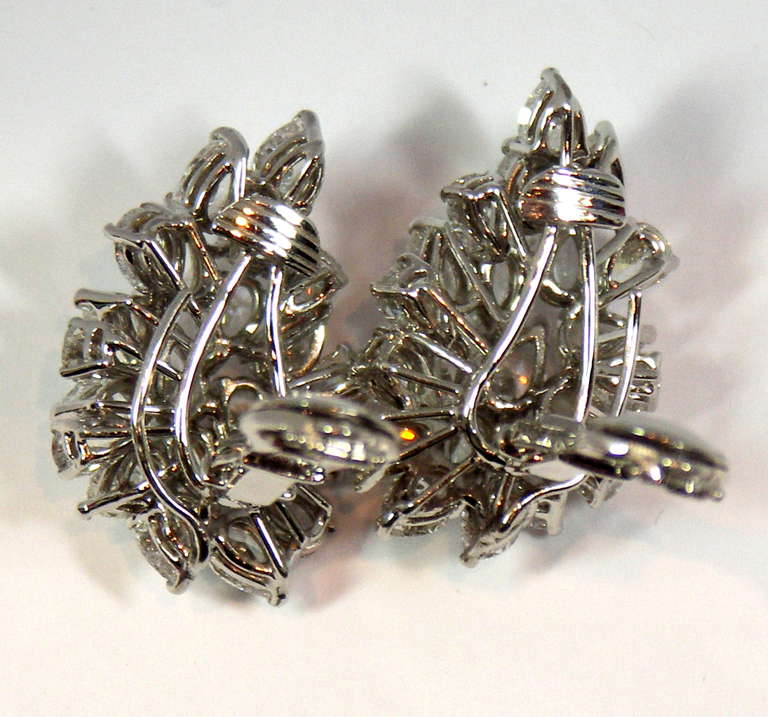 Diamond Cocktail Earrings In Excellent Condition In Palm Beach, FL