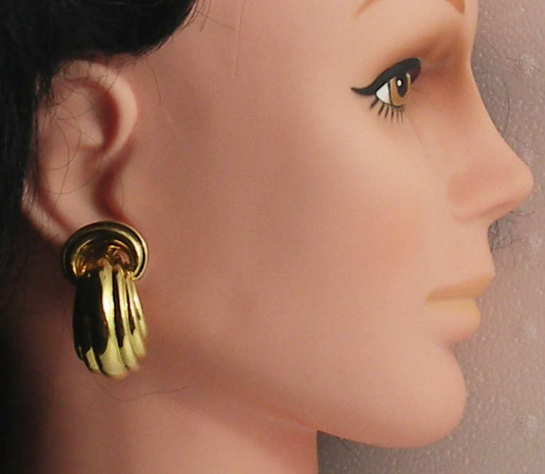 Women's David Webb Large Polished Gold Earrings