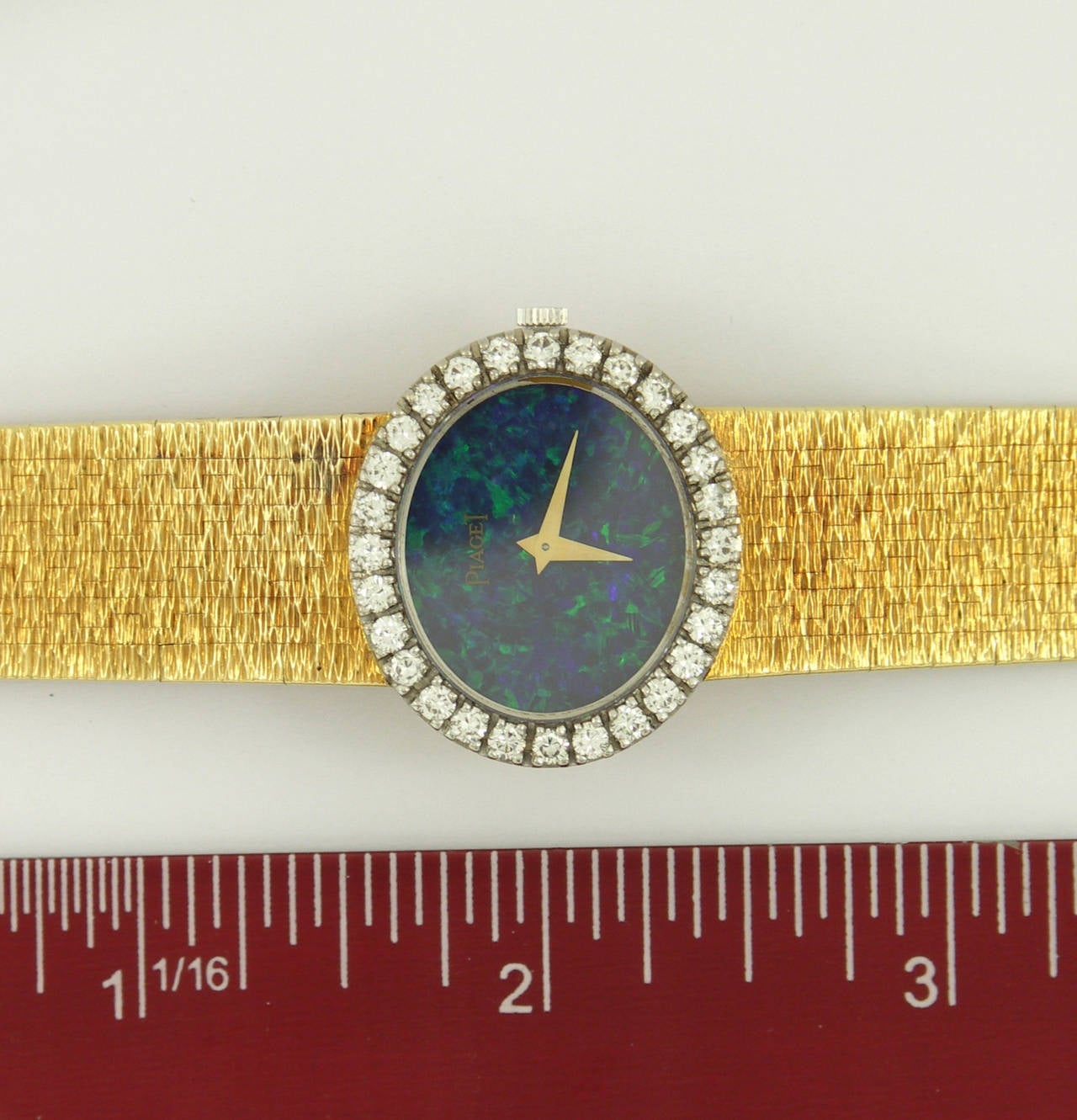 Piaget Lady's Yellow Gold Black Opal Dial Wristwatch 1