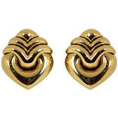 Bulgari Gold Heart Earrings
