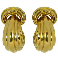 David Webb Large Polished Gold Earrings