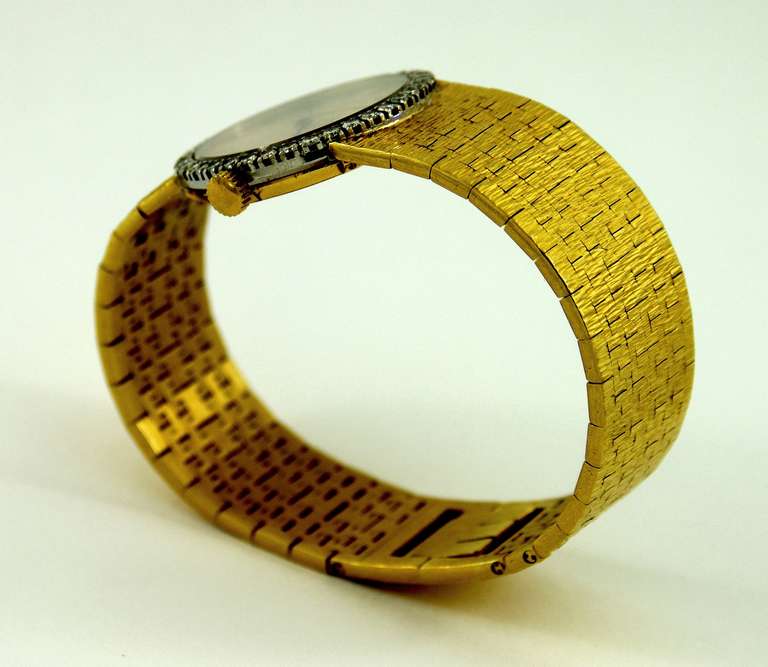 Piaget Ladies Yellow Gold and Diamond Bracelet Watch/Wristwatch circa 1975 In Excellent Condition In Palm Beach, FL