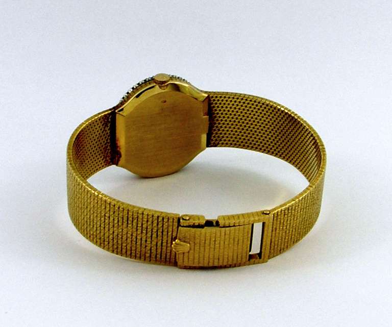Women's Rolex Lady's Yellow Gold and Diamond Cellini Bracelet Watch circa 1973