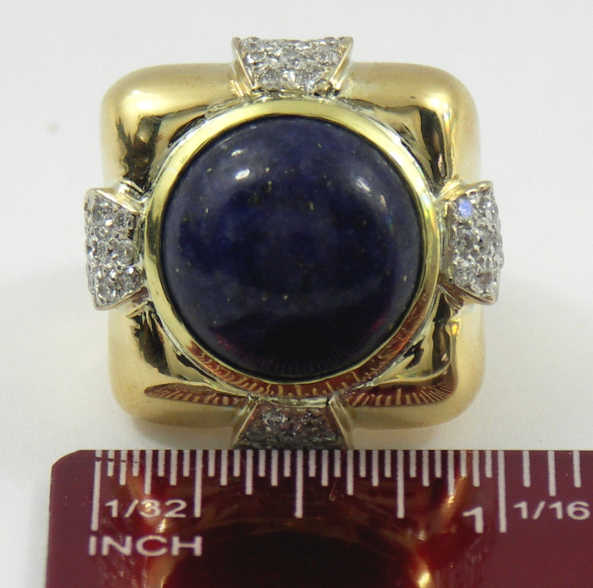 Andrew Clunn Lapis Lazuli Diamond Gold Ring 2