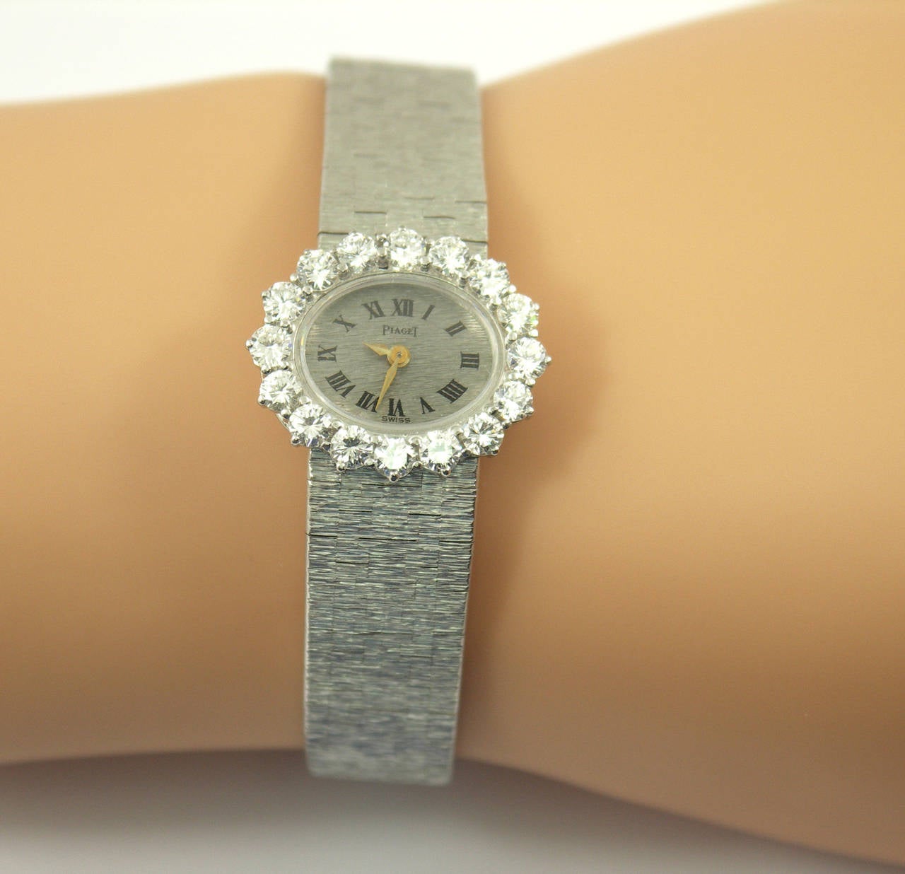 Women's Piaget Lady's White Gold Roman Numeral Dial Wristwatch