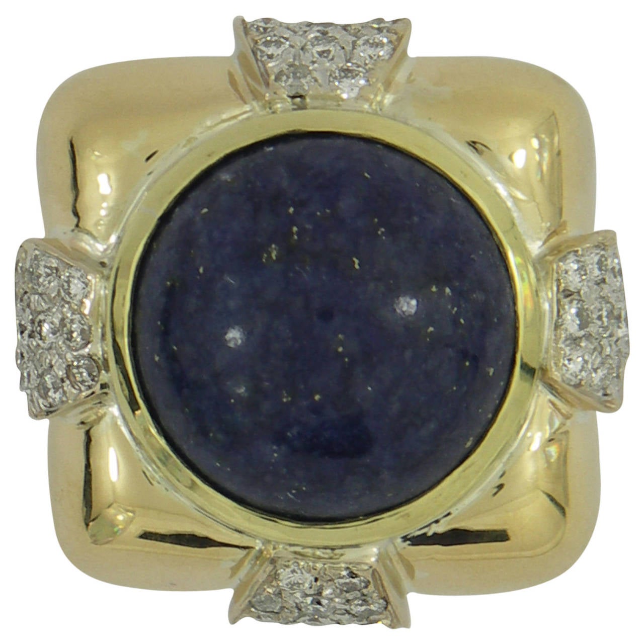 Andrew Clunn Lapis Lazuli Diamond Gold Ring