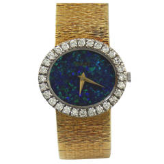 Piaget Lady's Yellow Gold Black Opal Dial Wristwatch