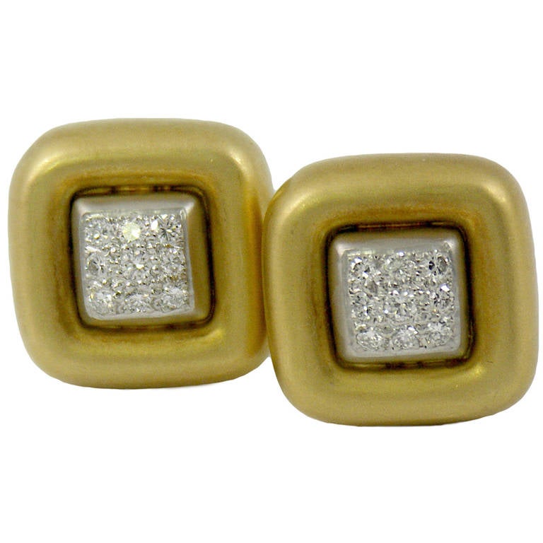 Marlene Stowe Pave Diamond Gold Earrings