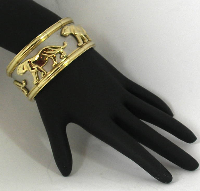 Panther Themed Bracelet in White and Yellow Gold 2