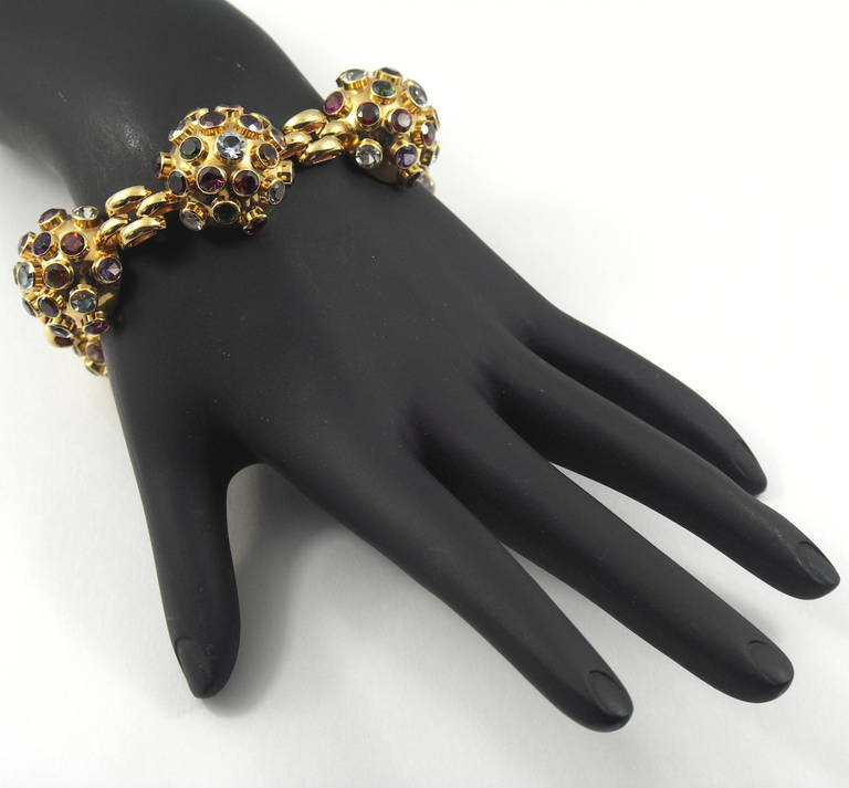 Gemstone Gold Sputnik Bracelet 1