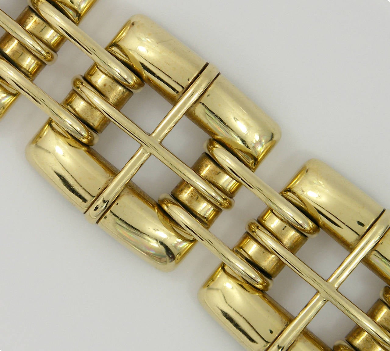 Tiffany & Co. Biscayne Gold Link Bracelet In Excellent Condition In Palm Beach, FL