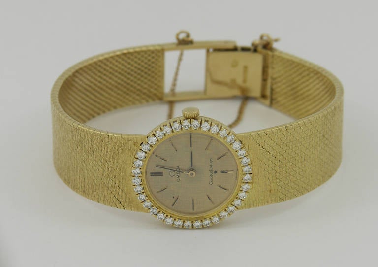 Women's Omega Lady's Yellow Gold and Diamond Constellation Bracelet Watch
