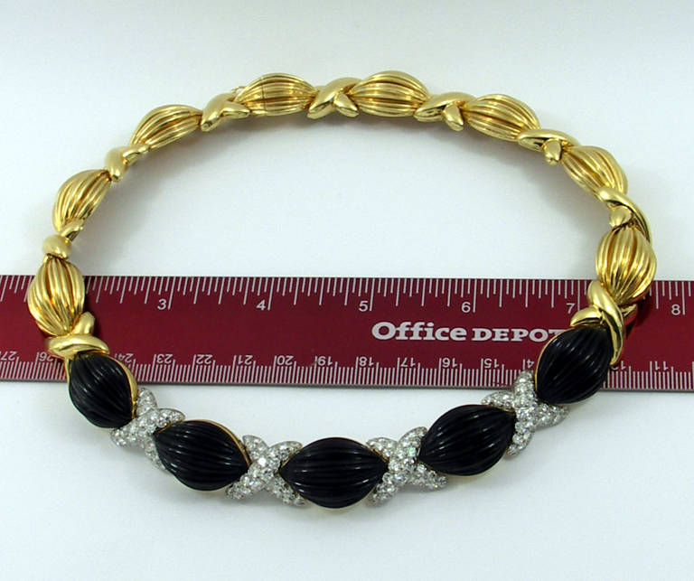 Women's Turi Onyx Diamond Gold Necklace