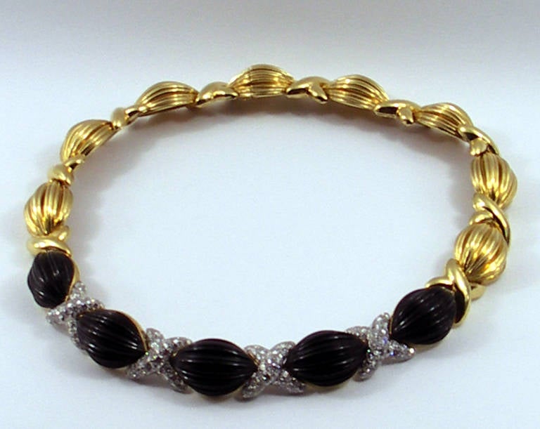 Turi Onyx Diamond Gold Necklace 2