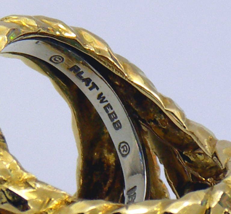 Women's David Webb Turquoise Diamond Gold Ring