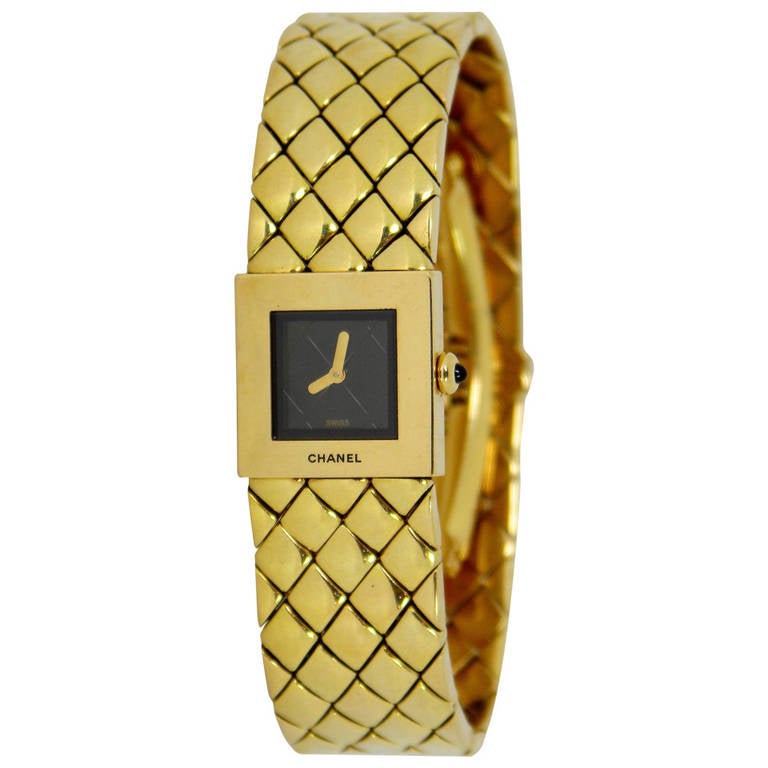 Chanel Ladies Yellow Gold Bracelet Watch For Sale at 1stdibs