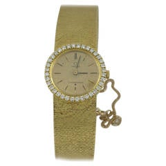 Omega Lady's Yellow Gold and Diamond Constellation Bracelet Watch