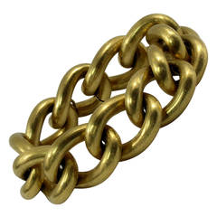 Beautifully Florentine Finished Gold Large Link Bracelet