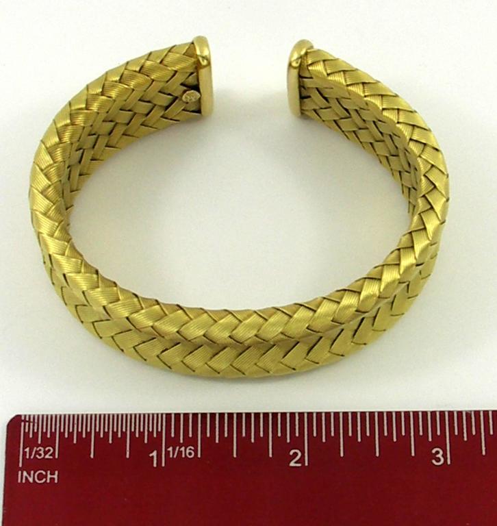 Woven Gold Cuff Bracelet For Sale at 1stDibs