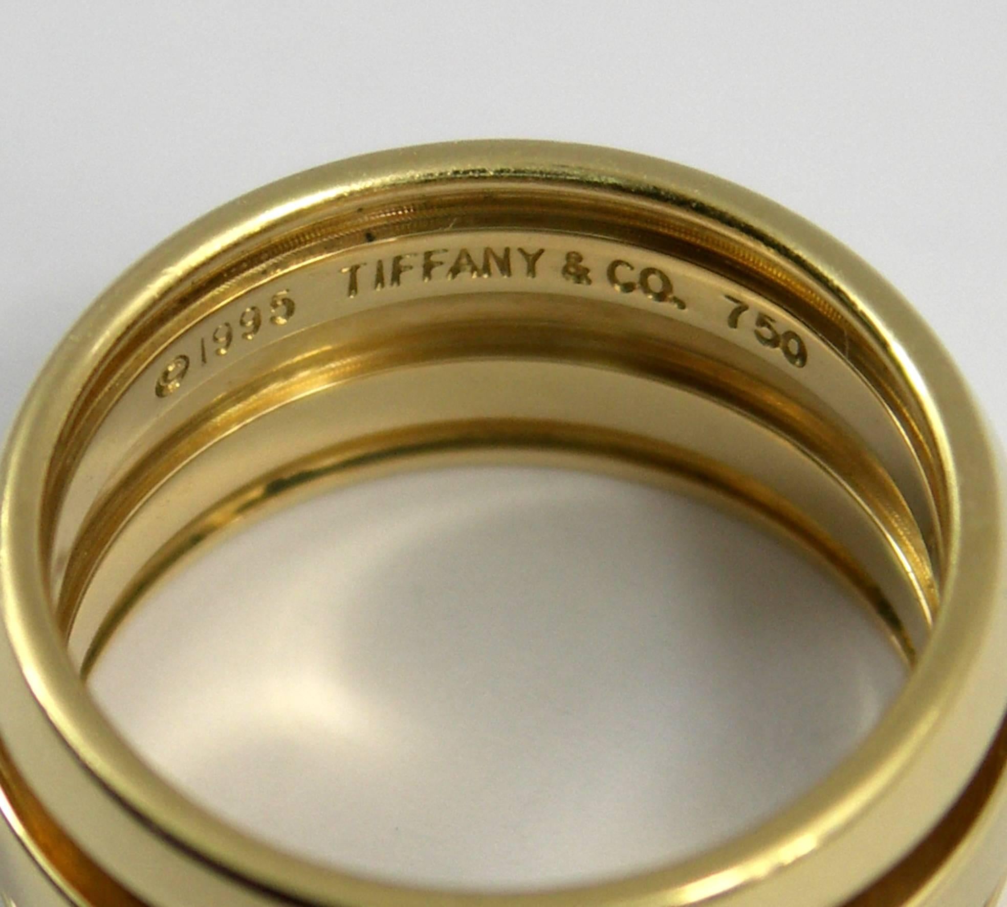 Tiffany & Co. Satin and High Polished Gold Band Ring 1