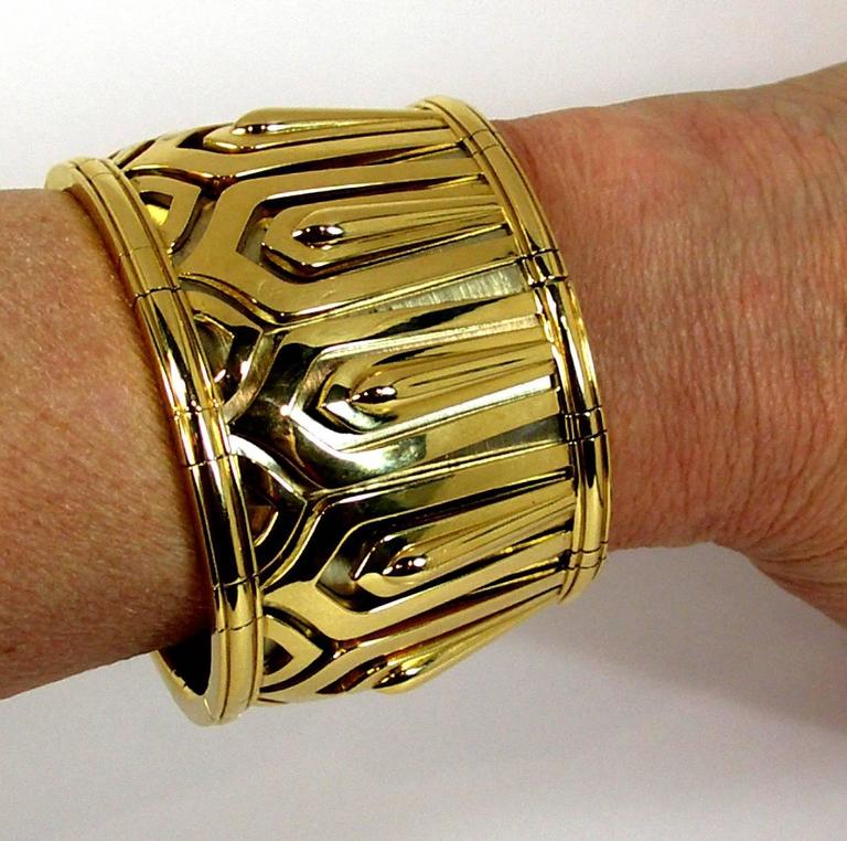 wide gold bracelet cuff