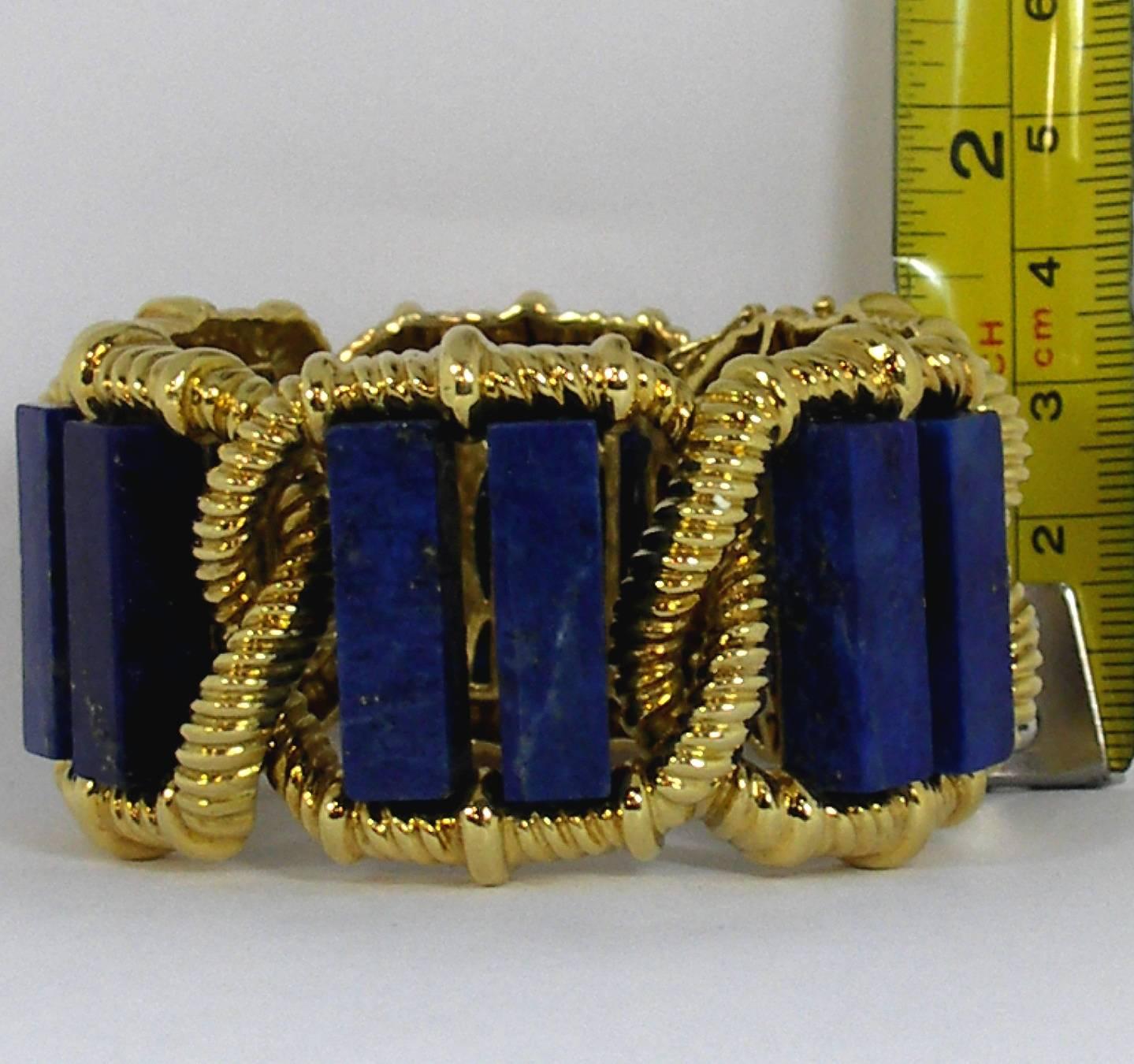 Wander Lapis Gold Link Bracelet  In Excellent Condition In Palm Beach, FL
