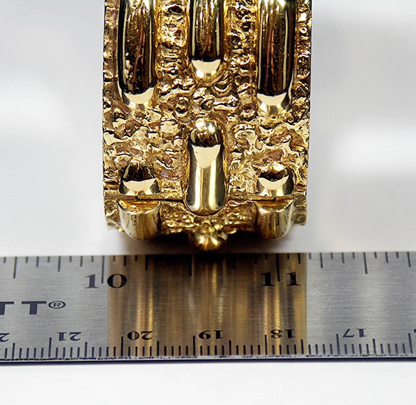 David Webb Textured Gold Cuff Bracelet 3