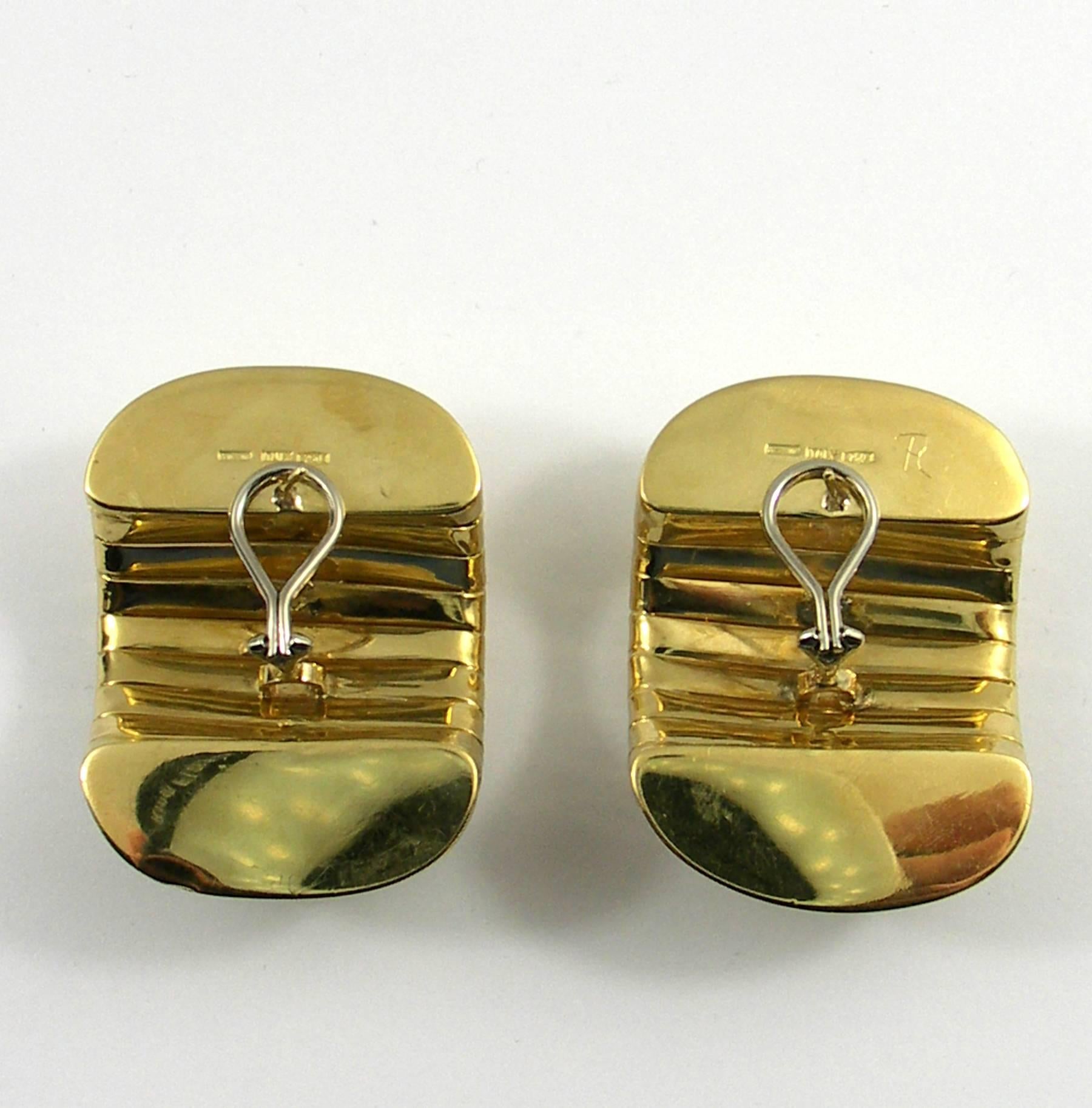 Weingrill Jumbo Gold Tubogas Earrings In Excellent Condition In Palm Beach, FL